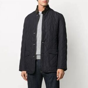 Barbour Lutz Quilted Navy Blue Jacket
